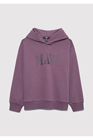 Logo Baskılı Mor Sweatshirt 6S10143-70656