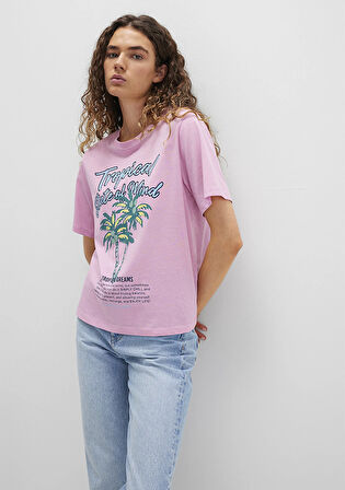Plaj Baskılı Pembe Tişört 1613490-71031
