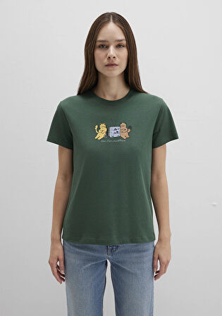 Kedi Baskılı Yeşil Tişört 1613472-71924