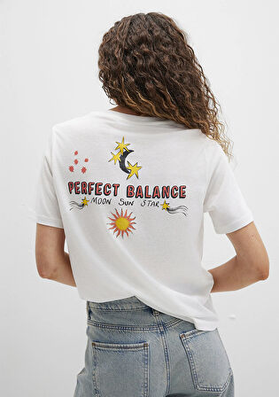 Sunrise Baskılı Beyaz Tişört 1613523-80194