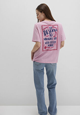 Astroloji Baskılı Pembe Tişört 1613522-71031