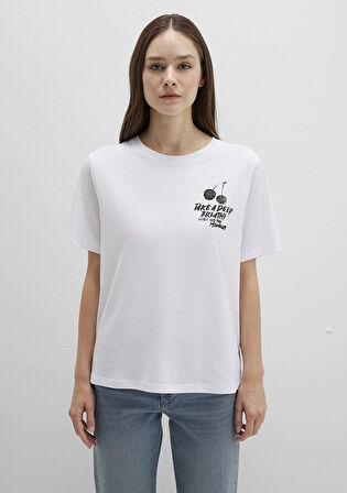 Baskılı Beyaz Tişört 1613484-620