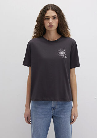 Kelebek Baskılı Antrasit Tişört 1613459-70087