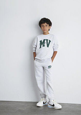 MV Baskılı Gri Eşofman Altı 6010010-88467