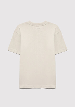 MV Logo Baskılı Bej Tişört 6610213-70144