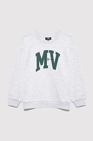 MV Baskılı Gri Sweatshirt 6S10054-88467