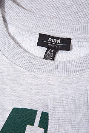 MV Baskılı Gri Sweatshirt 6S10054-88467