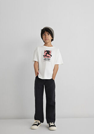 Baskılı Ekru Tişört 6610367-70057