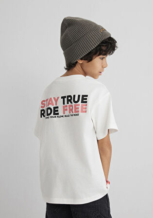 Baskılı Ekru Tişört 6610367-70057