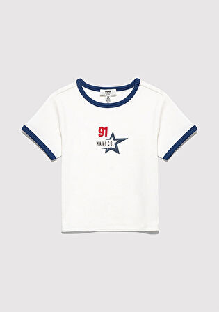 Baskılı Ekru Tişört 7610345-70057