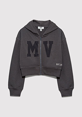 MV Baskılı Antrasit Sweatshirt 7S10128-90778