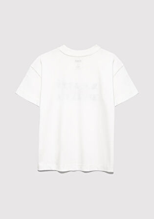 Mavi Logo Baskılı Ekru Tişört 6610397-70057