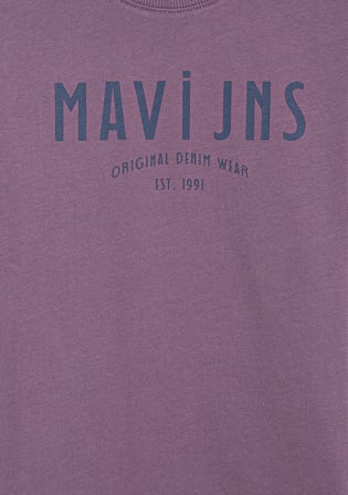 Mavi 6610396-70656 Mavi Jns Baskılı Mor Tişört
