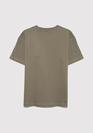 MJ Logo Baskılı Haki Tişört 6610395-86961