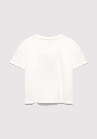 M Logo Baskılı Ekru Tişört 7610348-70057