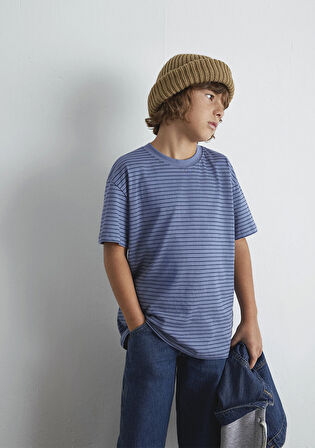 Mavi Çizgili Tişört 6610390-90788