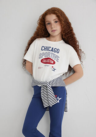 Chicago Baskılı Ekru Tişört 7610344-70057