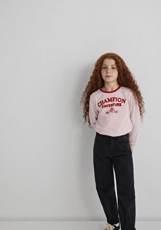 Uzun Kollu Çizgili Tişört 7610357-90989