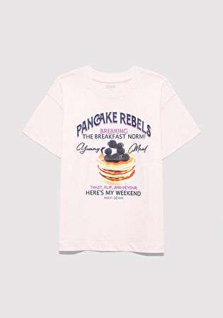 Baskılı Pembe Tişört 7610353-90773