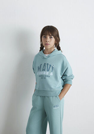 Mavi Logo Baskılı Yeşil Sweatshirt 7S10124-71748