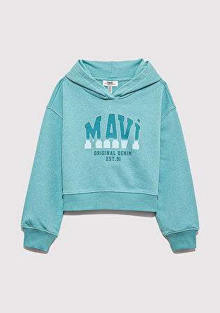 Mavi Logo Baskılı Yeşil Sweatshirt 7S10124-71748
