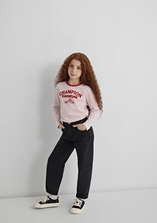 Uzun Kollu Çizgili Tişört 7610357-90989