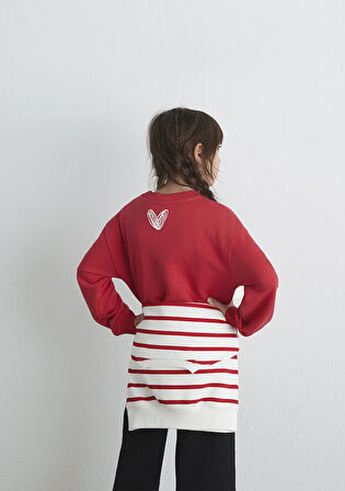 Baskılı Kırmızı Sweatshirt 7S10131-84538