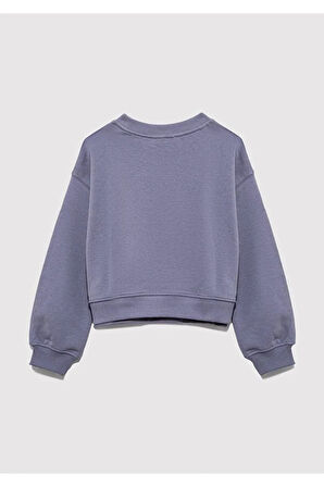 Logo Baskılı Mor Kız Çocuk Sweatshirt M7S10146-88095