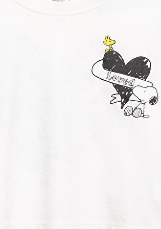 Peanuts Baskılı Ekru Tişört 7610373-70057