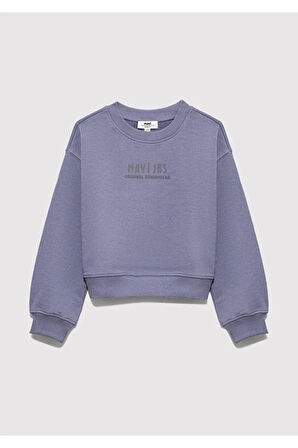 Logo Baskılı Mor Kız Çocuk Sweatshirt M7S10146-88095