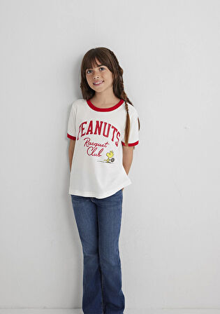 Peanuts Baskılı Ekru Tişört 7610371-70057