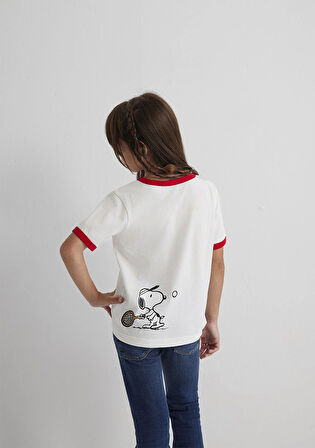 Peanuts Baskılı Ekru Tişört 7610371-70057