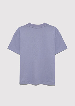 Mavi Logo Baskılı Mor Tişört 7610385-88095