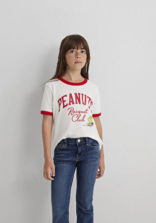 Peanuts Baskılı Ekru Tişört 7610371-70057