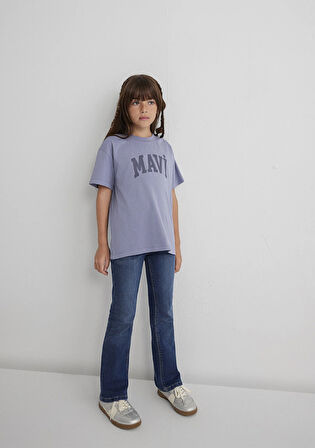 Mavi Logo Baskılı Mor Tişört 7610385-88095