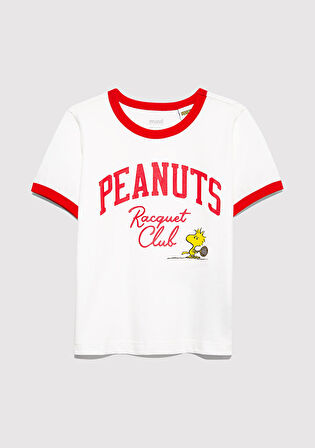 Peanuts Baskılı Ekru Tişört 7610371-70057