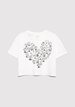 Peanuts Baskılı Ekru Tişört 7610373-70057