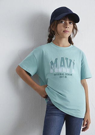 Mavi Logo Baskılı Yeşil Tişört 7610386-71748