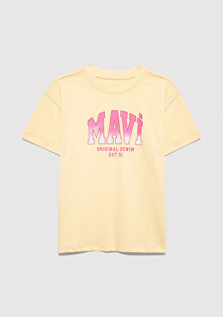 Mavi Logo Baskılı Sarı Tişört 7610386-70024