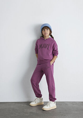 Mavi Logo Baskılı Pembe Eşofman Altı 7010041-70651