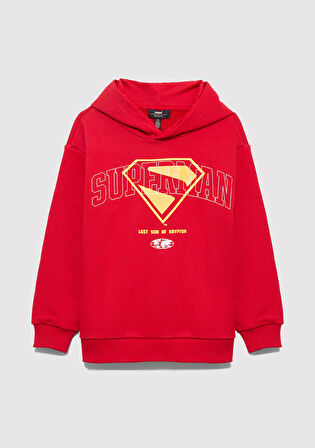Superman Baskılı Kırmızı Sweatshirt 6S10133-88016