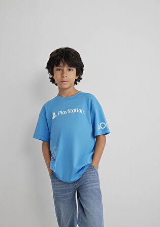 PlayStation Baskılı Mavi Tişört​ 6610376-70772