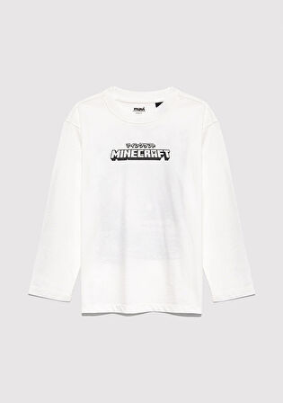 Minecraft Baskılı Ekru Tişört 6610378-70057