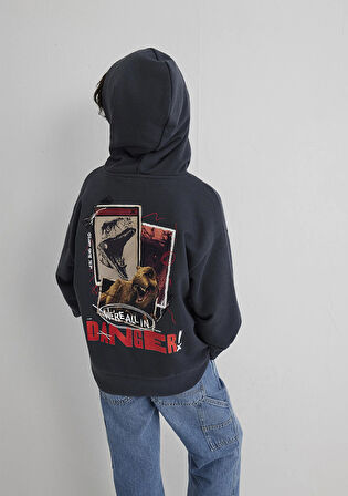 Jurassic Park Baskılı Antrasit Sweatshirt 6S10135-70087