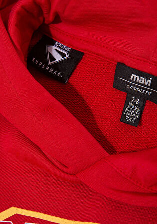Superman Baskılı Kırmızı Sweatshirt 6S10133-88016