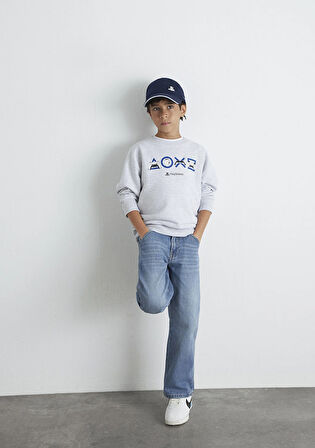 PlayStation Baskılı Gri Sweatshirt 6S10132-88467