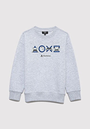 PlayStation Baskılı Gri Sweatshirt 6S10132-88467
