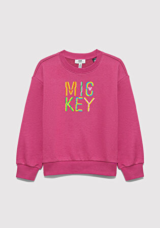 Mickey Baskılı Pembe Sweatshirt 7S10142-71085