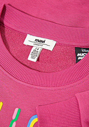 Mickey Baskılı Pembe Sweatshirt 7S10142-71085