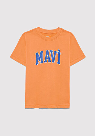 Mavi Logo Baskılı Turuncu Tişört 6610030-71421